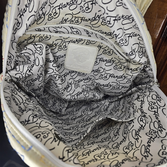 Ed Hardy  Koi fish designs Vintage Quilted backpack Black EXC COND NWT - Picture 6 of 8